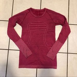 Lululemon Swiftly Long Sleeve (red stripe)